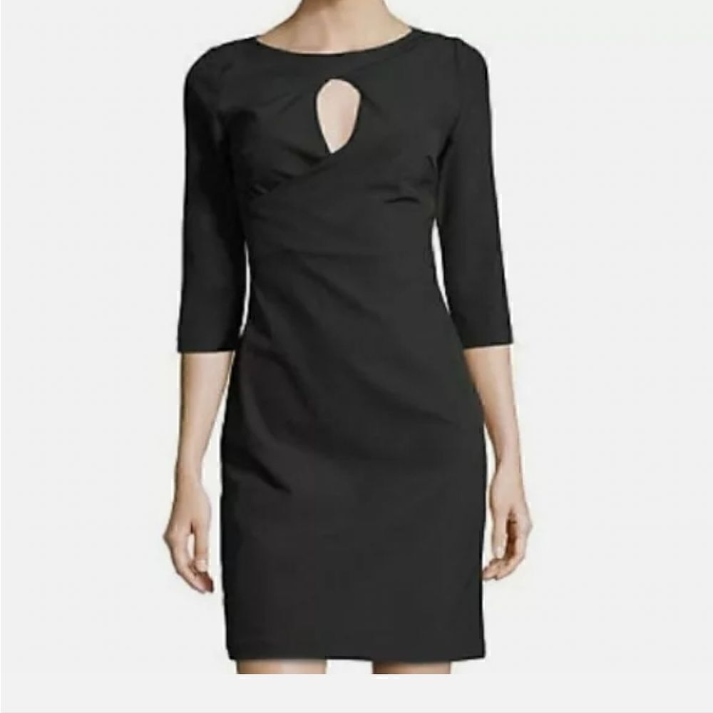 Alexia Admor Black Stretch Keyhole Sheath Dress